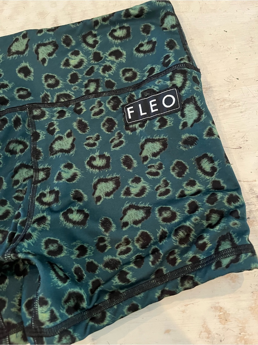 FLEO Night Leopard athletic shorts | size small - Picture 4 of 6